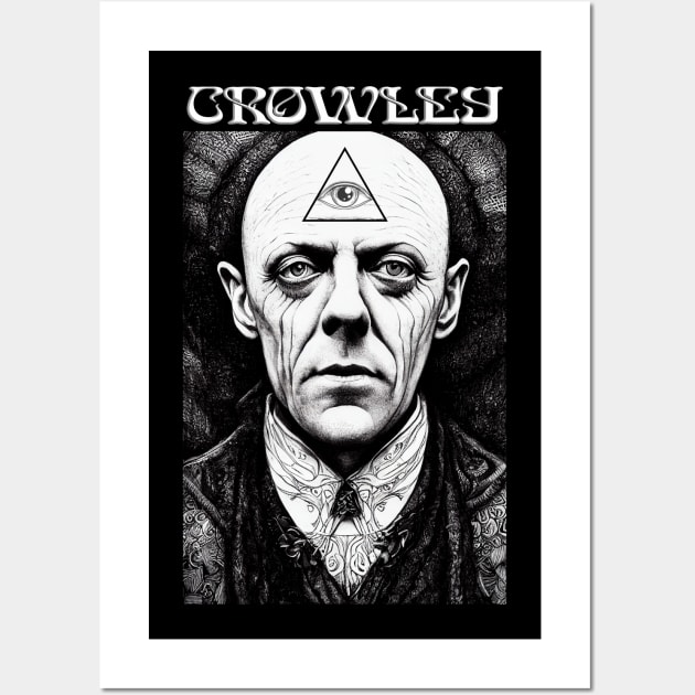 Aleister Crowley The Beast Occult Art Nouveau Illustration Wall Art by AltrusianGrace